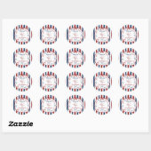 4 juli handgetekende verjaardagsfeest sticker (Vel)