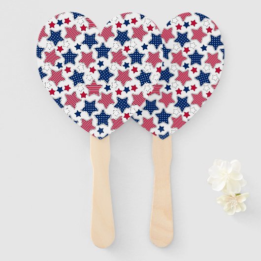 4 juli Handventilatoren Handwaaier (Voorkant en achterkant)