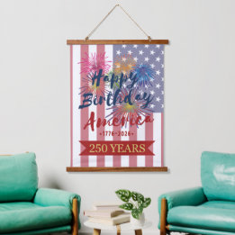 4 juli Happy Birthday Amerika VS 250ste verjaardag Hangend Wandkleed