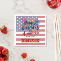 4 juli Happy Birthday Amerika VS 250ste verjaardag Servet