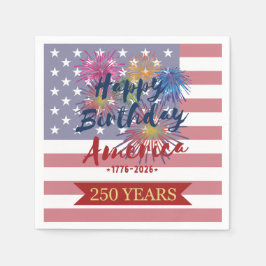 4 juli Happy Birthday Amerika VS 250ste verjaardag Servet