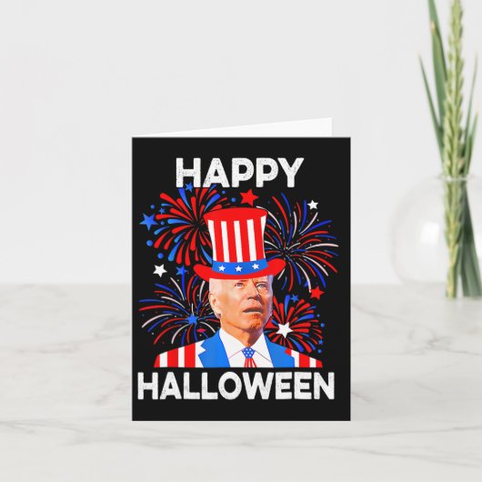 4 juli Happy Halloween grappig Biden verward Kaart (Voorkant)