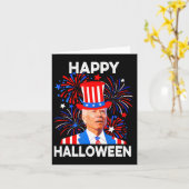 4 juli Happy Halloween grappig Biden verward Kaart (Gele Bloem)