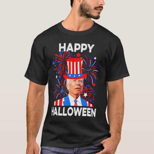4 juli Happy Halloween Grappige Biden Verward T-shirt (Voorkant)