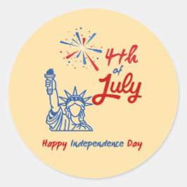 4 juli - Happy Independence Day Ronde Sticker