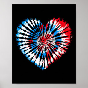 4 juli hart tie-dye Amerikaanse vlag jongens meisj Poster