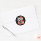 4 juli Havanezer Hond AAAmerikaanse Vlag VS Ronde Sticker (Envelop)
