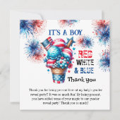 4 juli Het is een jongen Bedankkaart (Voorkant)