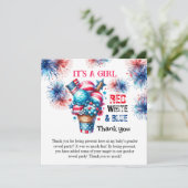 4 juli Het is een meisje Bedankkaart (Staand voorkant)