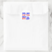 4 juli Het morsen van de thee sinds 1773 4 juli Ronde Sticker (Tas)