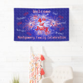 4 juli het Onthaal van het Vuurwerk van de Partij  Spandoek (Insitu)