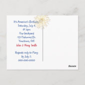 4 juli Hete Dog op Red Gingham Briefkaart (Achterkant)