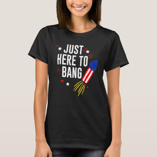 4 juli hier om te knallen met de Amerikaanse vlag  T-shirt (Voorkant)