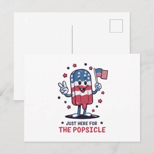 4 juli hier voor de patriottische ijslolly briefkaart (Voorkant / Achterkant)