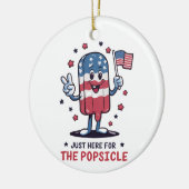 4 juli hier voor de patriottische ijslolly keramisch ornament (Links)