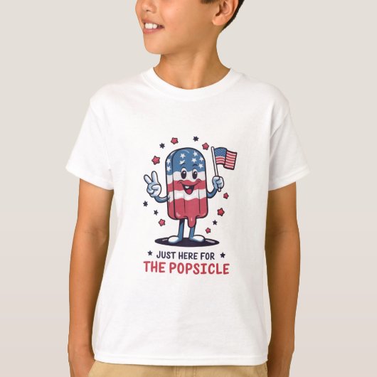 4 juli hier voor de patriottische ijslolly t-shirt (Voorkant)