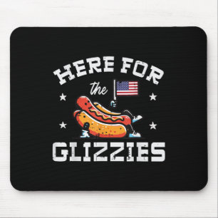 4 juli hier voor Glizzies Hotdog Patriot Mannen W Muismat
