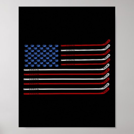 4 juli hockey Amerikaanse vlag USA Patrio Poster (Voorkant)