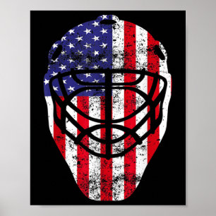 4 juli  Hockey Goalie Mask American Fl Poster