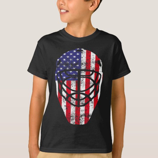 4 juli  Hockey Goalie Mask American Fl T-shirt (Voorkant)