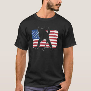 4 juli Hockey Player American Flag Patriotic T-shirt