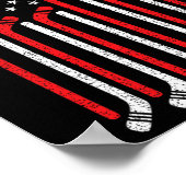 4 juli Hockey Stick USA Vlag Patriottische Hockey Poster (Hoek)