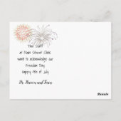 4 juli Hond en Vuurwerk Briefkaart (Achterkant)