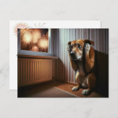 4 juli Hond en Vuurwerk Briefkaart (Voorkant / Achterkant)