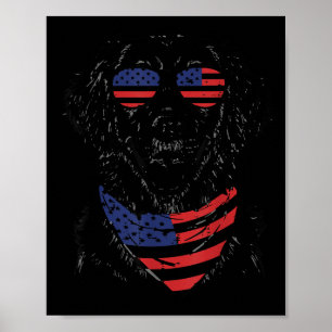 4 juli hond gouden retriever schattige patriot man poster