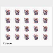 4 juli Hond met Ice Cream Cone Vierkante Sticker (Vel)