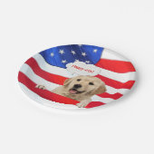 4 juli hond op Amerikaanse vlag Papieren Bordje (Gekanteld)