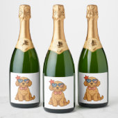 4 juli Hond Sparkling Wijnetiket (Flessen)