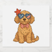 4 juli Hond Sparkling Wijnetiket (Enkel label)
