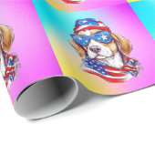 4 juli Hond Sublimatie-66361 Cadeaupapier (Rol Hoek)