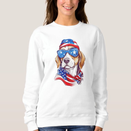 4 juli Hond Sublimatie-66361 Hoodie Trui (Voorkant)