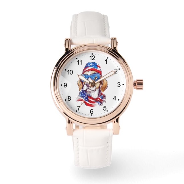 4 juli hond sublimatie-66361 horloge (Voorkant)
