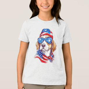 4 juli hond sublimatie-66361 trui Tri-Blend shirt