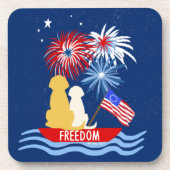 4 juli honden Annapolis boot coaster set van 6 Bier Onderzetter (Voorkant)