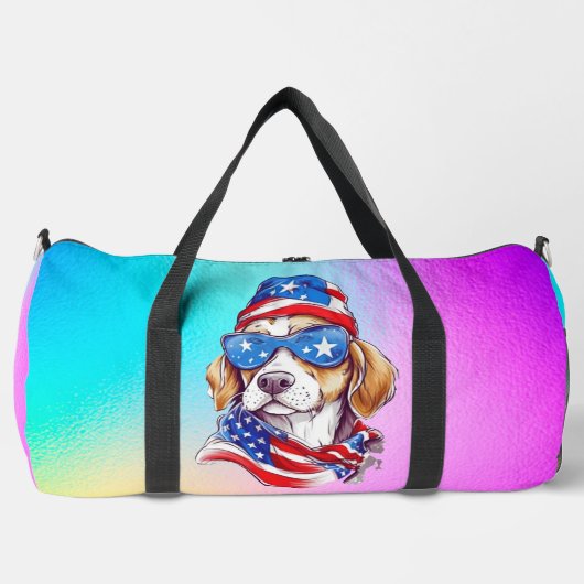 4 juli honden sublimatie-66361 plunjezak (Voorkant)