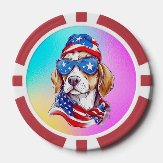 4 juli honden sublimatie-66361 poker chips (Voorkant)
