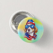 4 juli honden sublimatie-66361 ronde button 3,2 cm (Voorkant /achterkant)