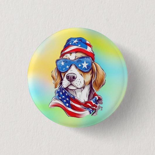 4 juli honden sublimatie-66361 ronde button 3,2 cm (Voorkant)