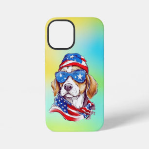4 juli honden sublimatie-66361 ronde klok iPhone 12 mini hoesje