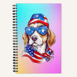 4 juli honden sublimatie-66361 ronde klok notitieboek