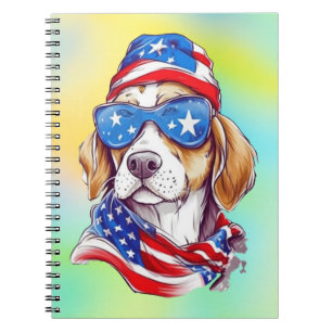 4 juli honden sublimatie-66361 ronde klok notitieboek