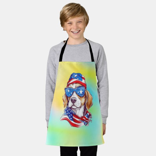 4 juli honden sublimatie-66361 schort (Gedragen)