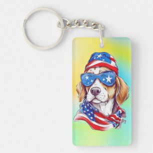 4 juli honden sublimatie-66361 sleutelhanger