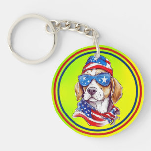 4 juli honden sublimatie-66361 sleutelhanger