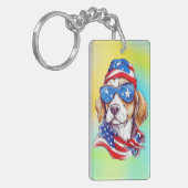 4 juli honden sublimatie-66361 sleutelhanger (Voorkant Links)