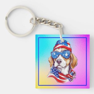 4 juli honden sublimatie-66361 sleutelhanger